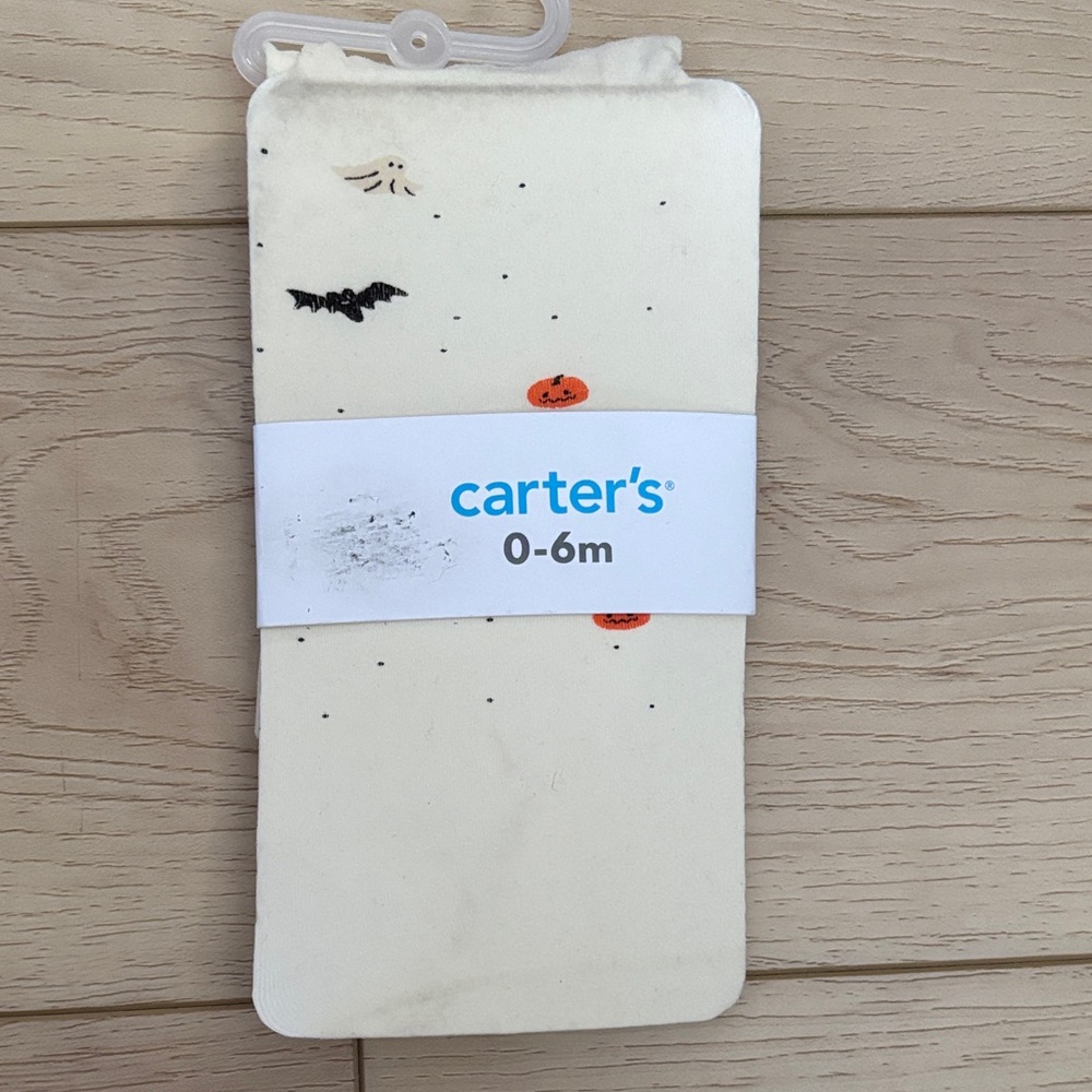 Carter's Cream Baby Tights with Halloween Motifs